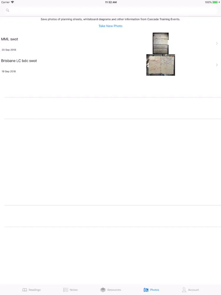 Tangkapan layar Cascade iPad 