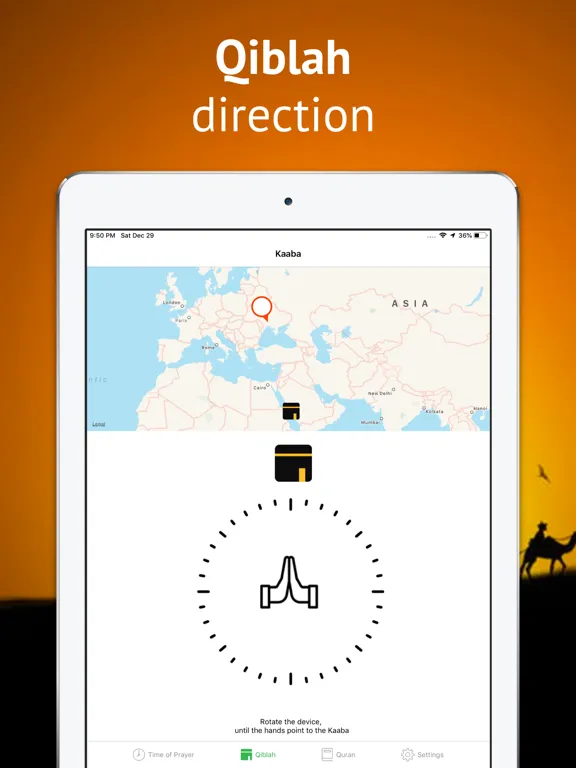 Tangkapan layar Quran in English and Arabic iPad 