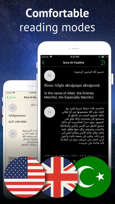 Tangkapan layar Quran in English and Arabic