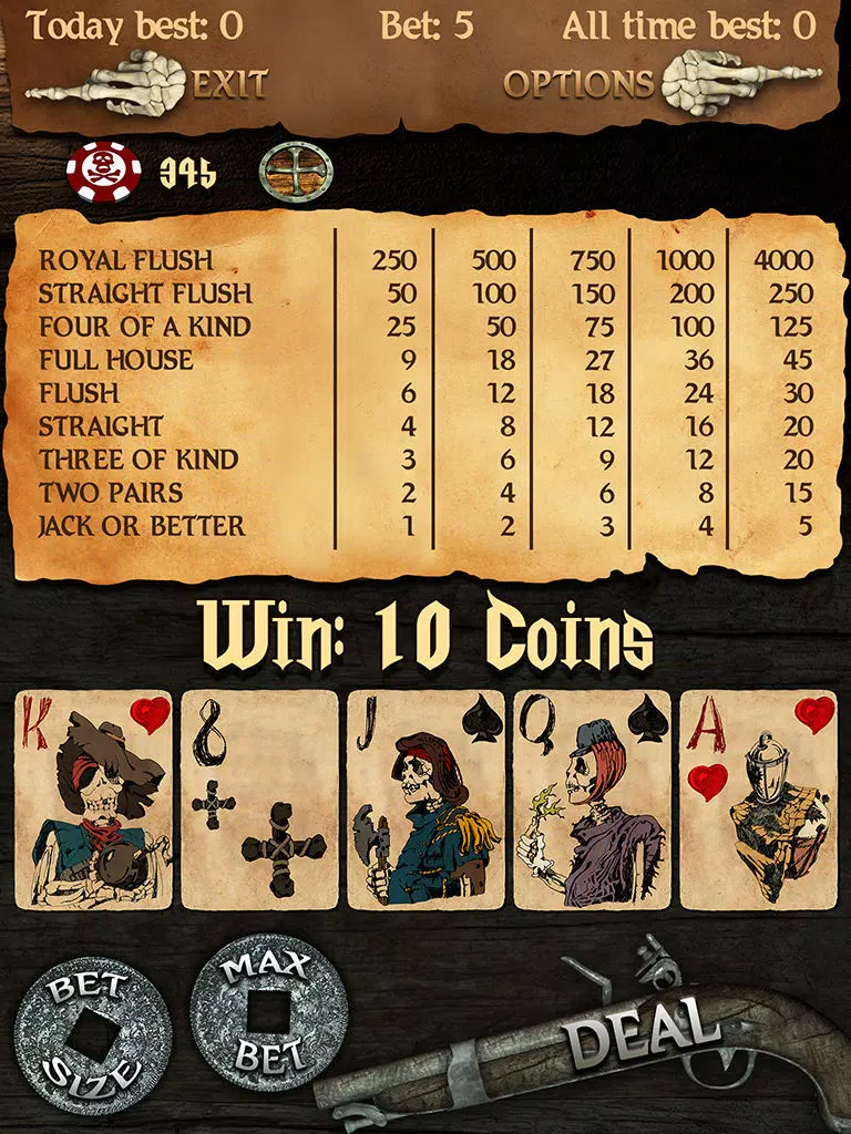 Captures d'écran de Dead Man's Hand Pirate Poker - Feel Super Jackpot Party and Win Big Prizes iPad 