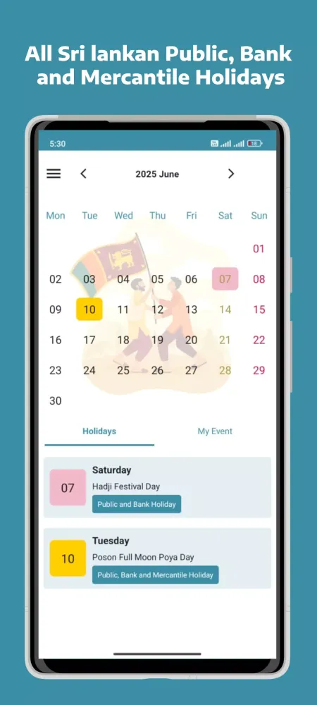 Calendar Sri Lanka - 2025 Screenshots