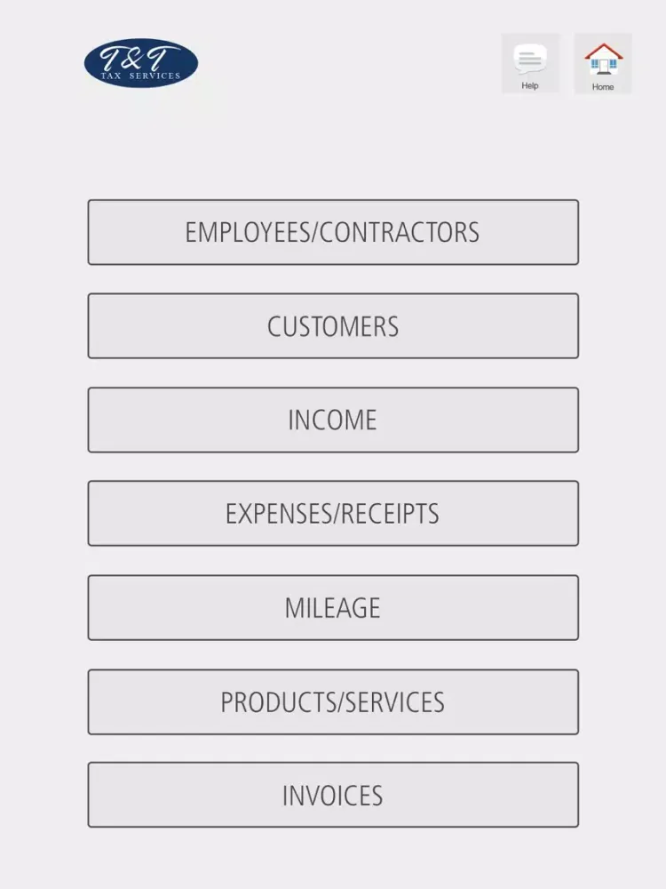 Tangkapan layar T & T TAX SERVICES iPad 