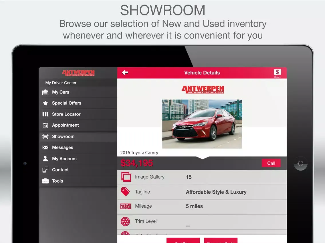 Zrzuty ekranu Antwerpen Toyota iPad 
