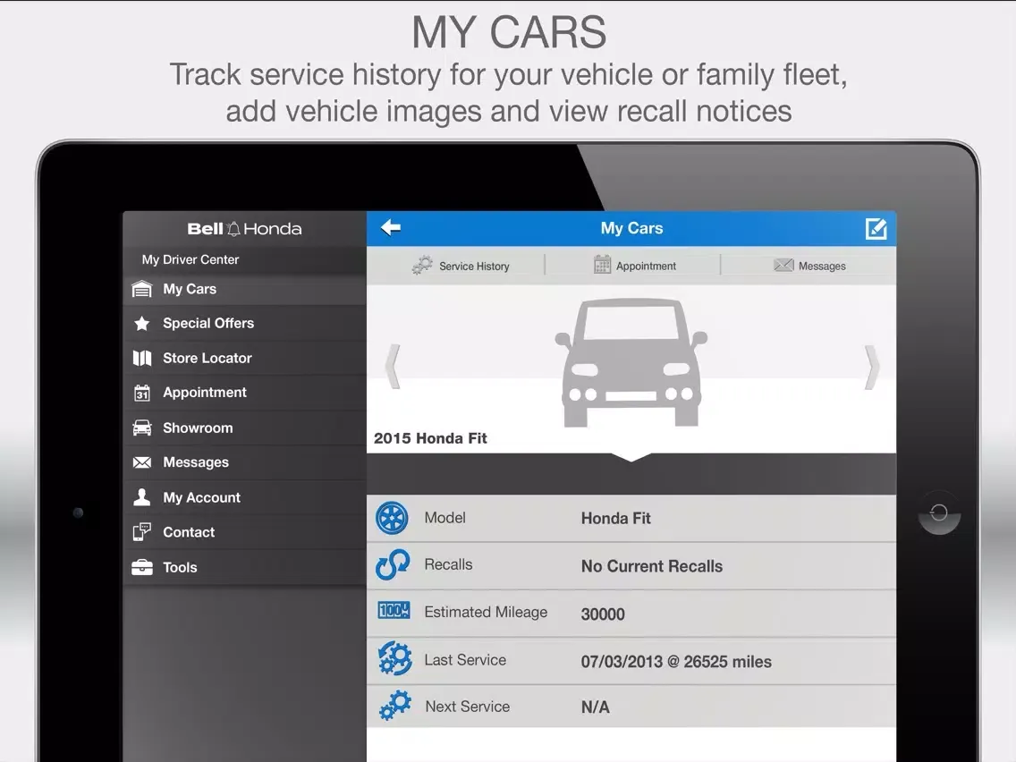 Скриншоты Bell Honda iPad 