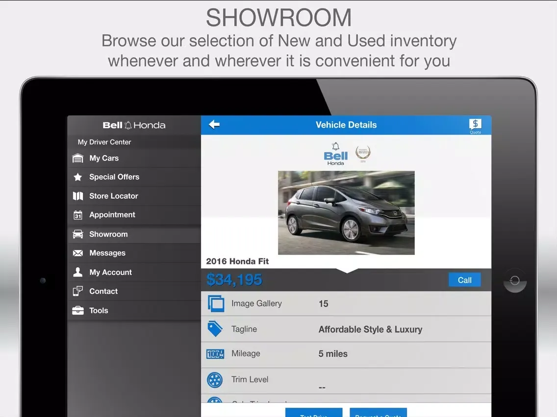 Скриншоты Bell Honda iPad 
