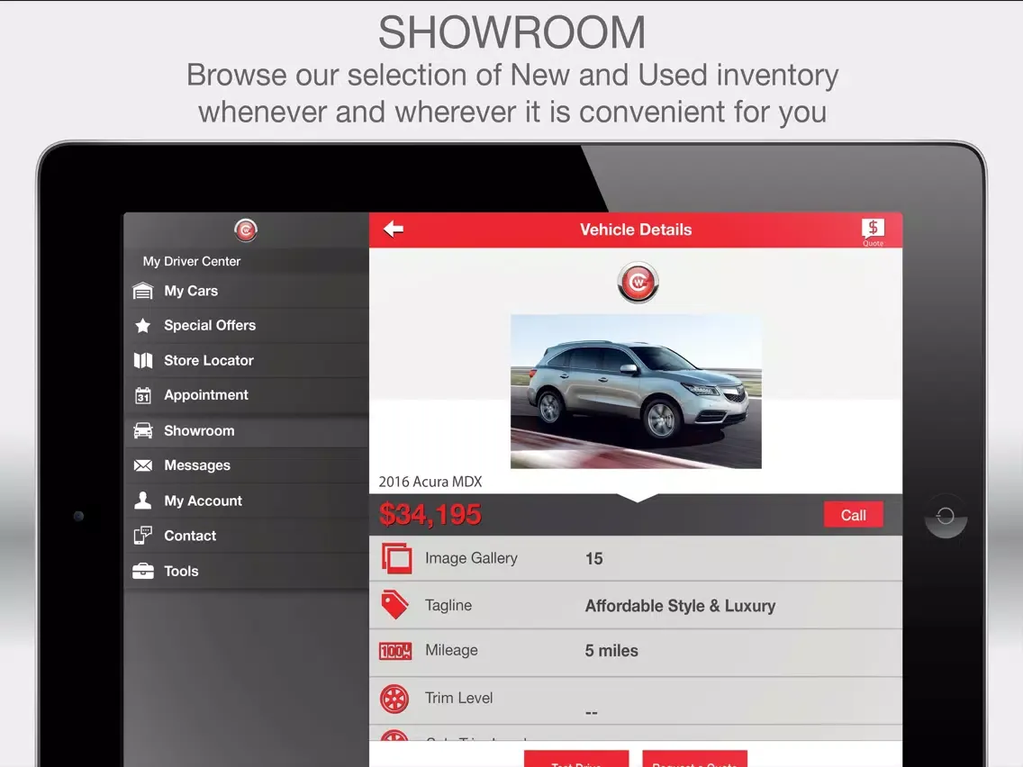CardinaleWay Acura iPad  Ekran Görüntüleri
