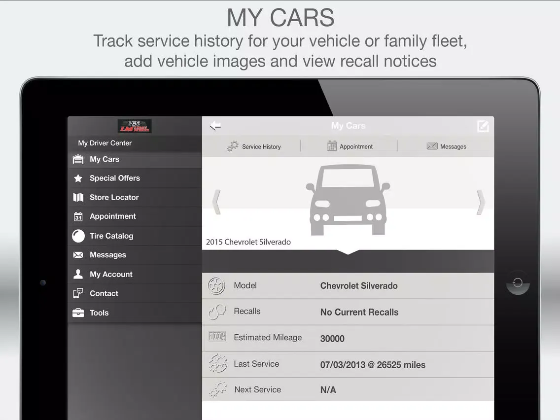 Capturas de tela do L&M Tire & Wheel iPad 