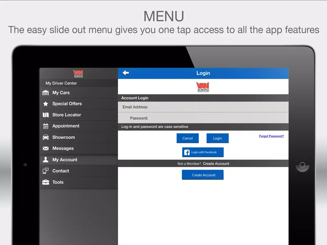 Capturas de tela do Van Subaru iPad 