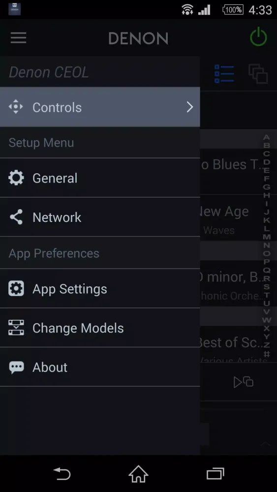 Denon Hi-Fi Remote Screenshots