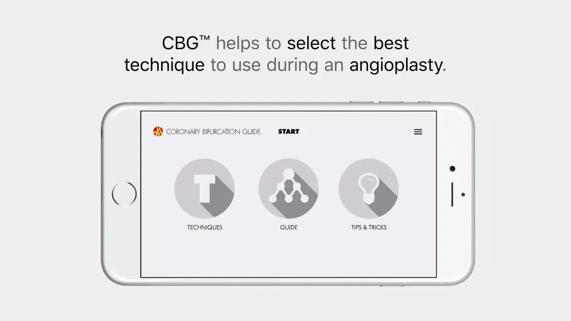 Ảnh chụp màn hình của CBG Coronary Bifurcation Guide