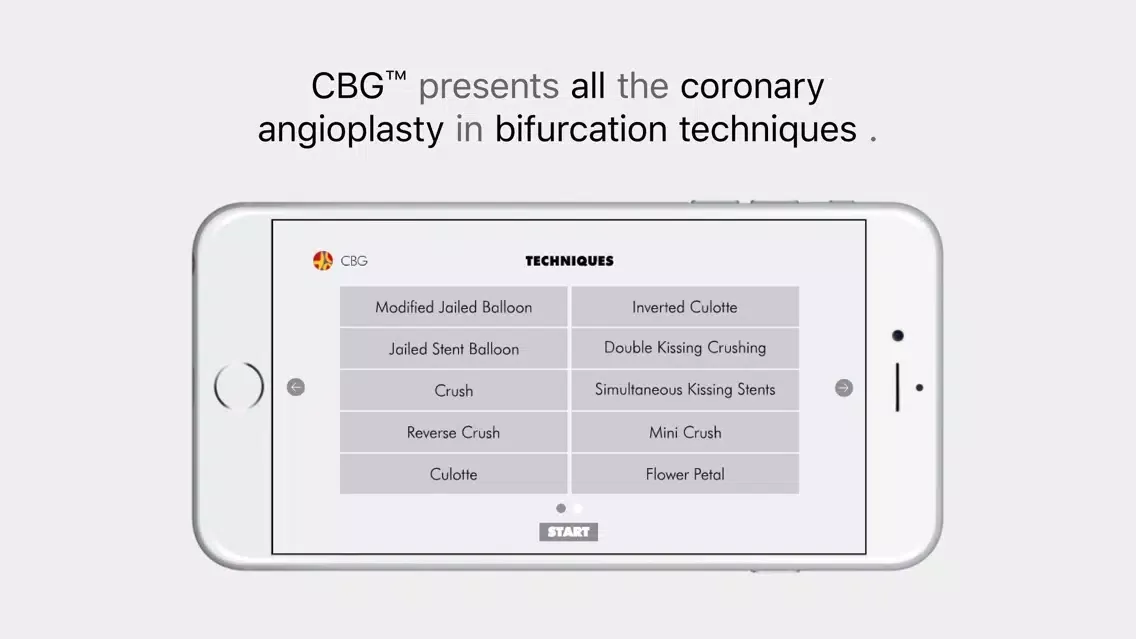 Ảnh chụp màn hình của CBG Coronary Bifurcation Guide