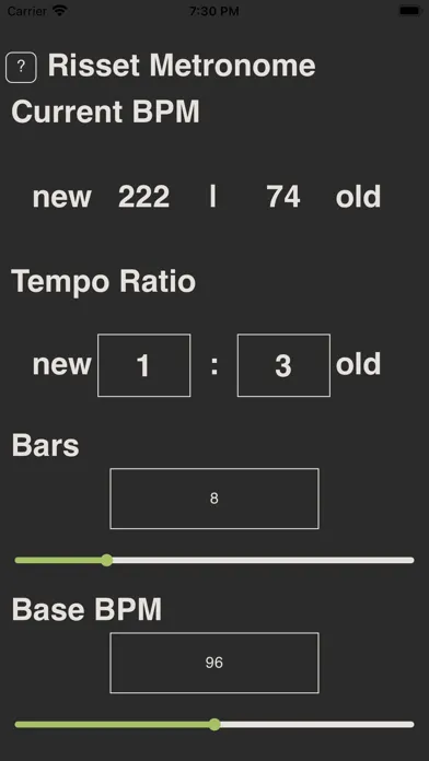 Ảnh chụp màn hình của Risset Metronome