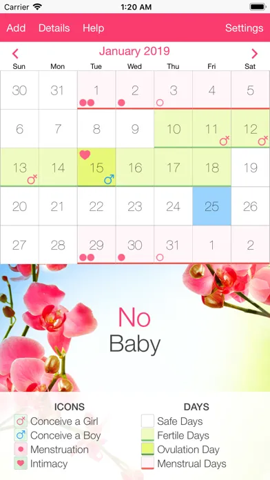 Fertility and Period Tracker 스크린샷