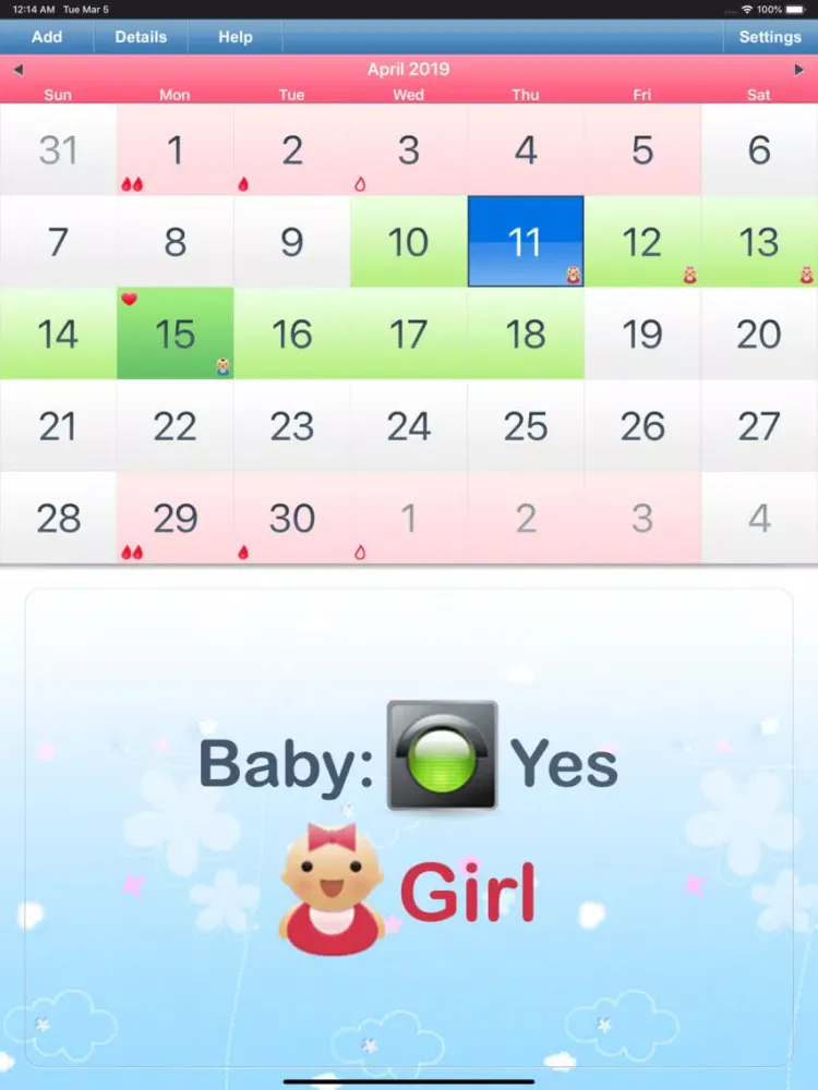 Tangkapan layar Menstrual Calendar for Men iPad 