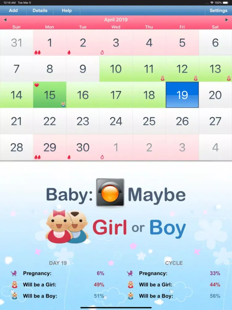 Tangkapan layar Menstrual Calendar for Men iPad 