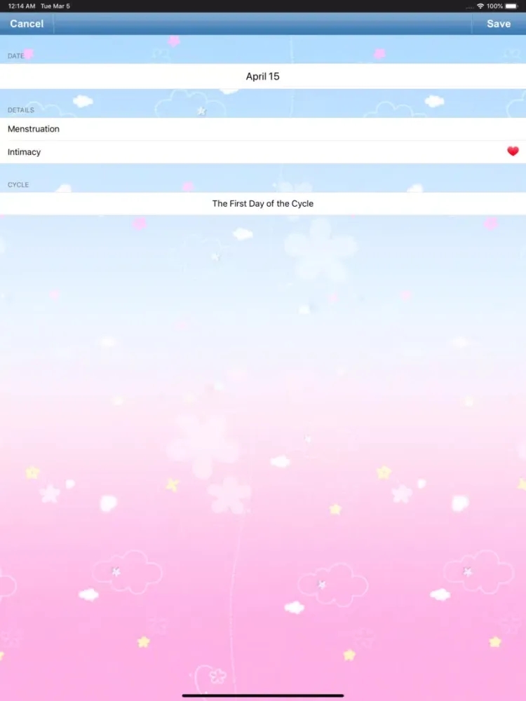 Tangkapan layar Menstrual Calendar for Men iPad 