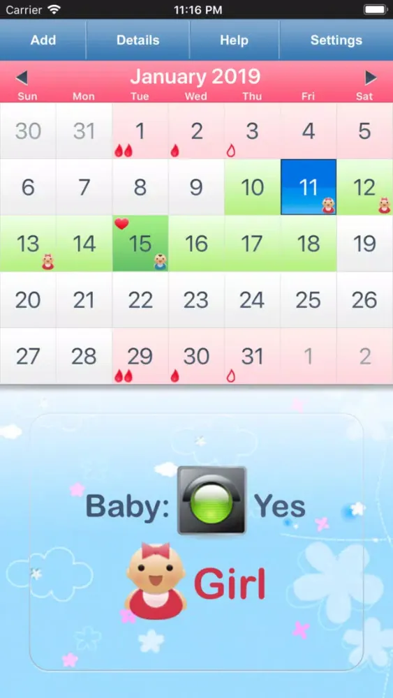 Tangkapan layar Menstrual Calendar for Men