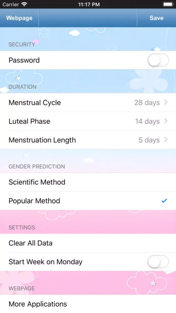 Tangkapan layar Menstrual Calendar for Men
