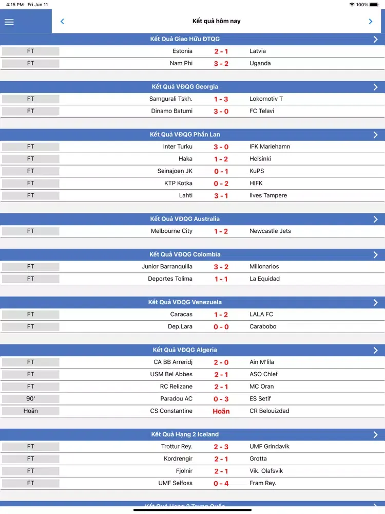 Tin Bong Da, Truc Tiep Bong Da iPad Screenshots