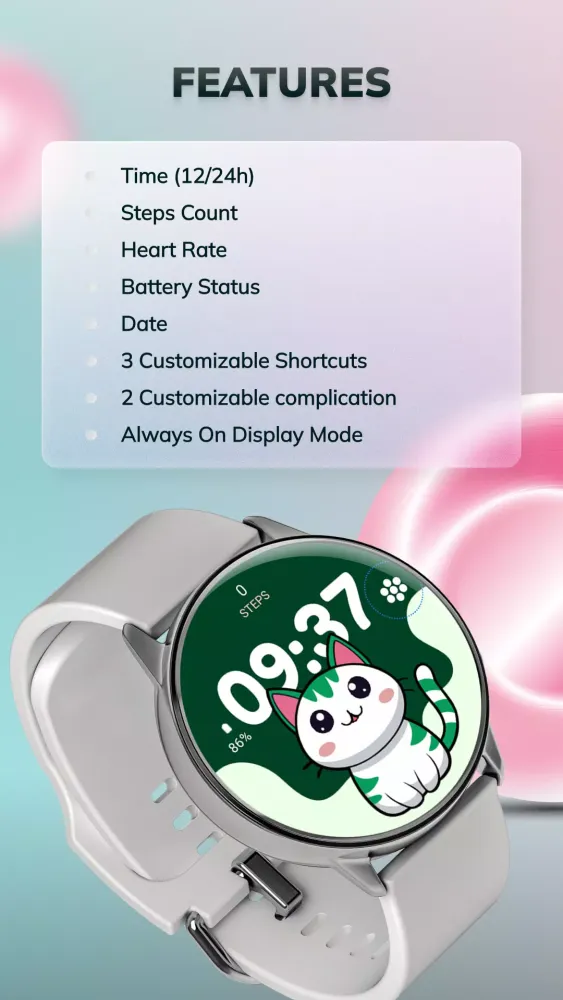 Ảnh chụp màn hình của G001 Cats Watch Face