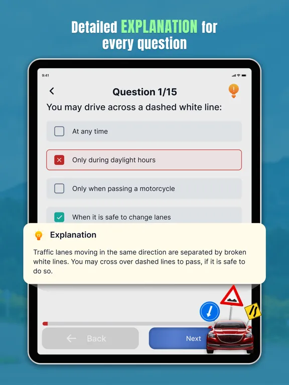 Capturas de pantalla de DMV Practice Test Prep 2024 iPad 