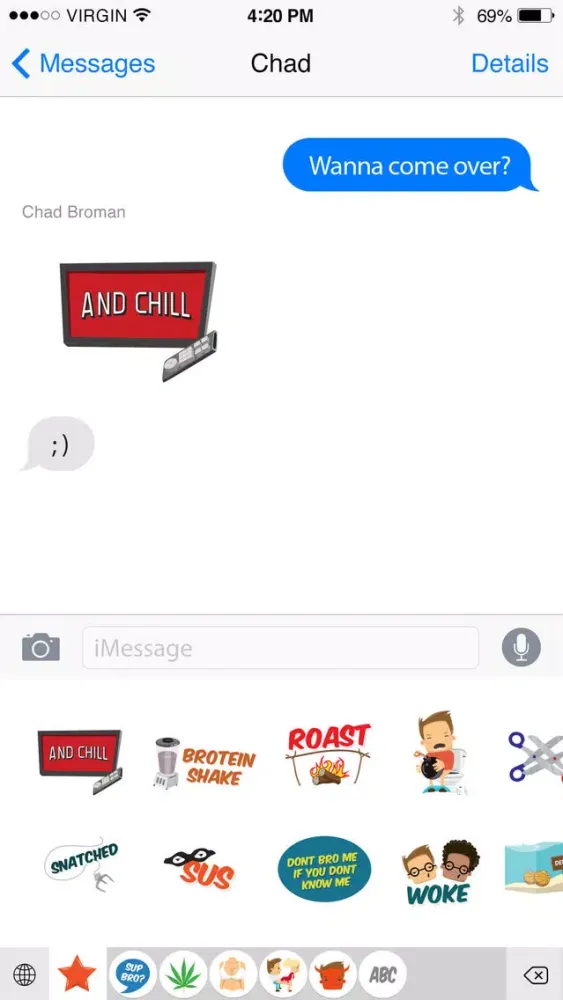 Capturas de tela do Bromoji