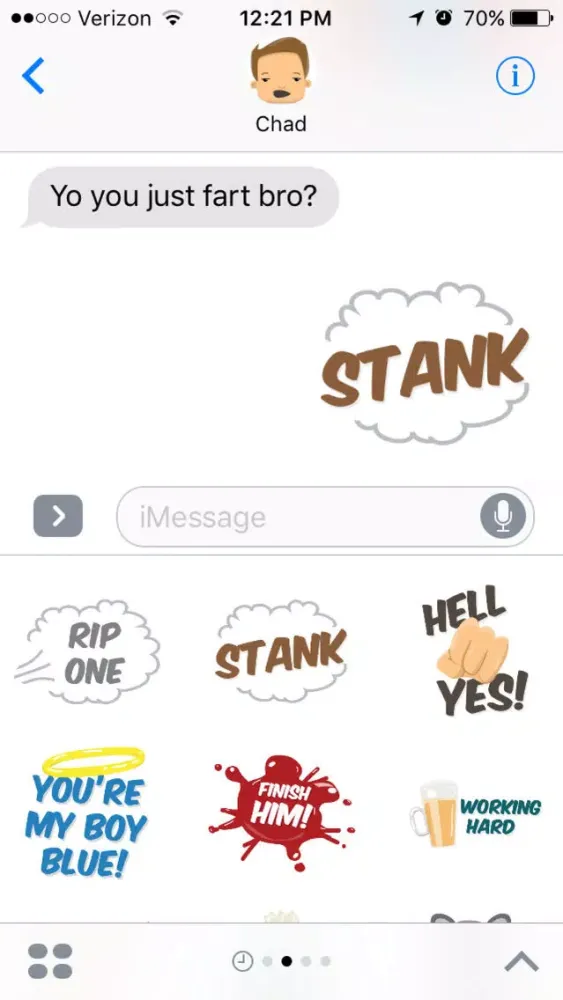 Captures d'écran de Bromoji Ultra-Bro: Sports, Jokes, Funny Lines.
