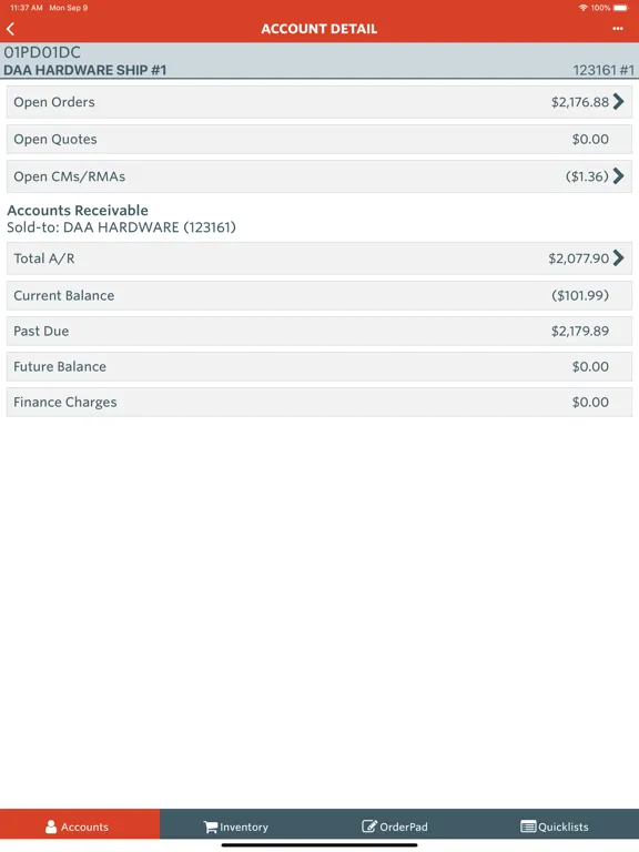 Agility Mobile Sales iPad  स्क्रीनशॉट