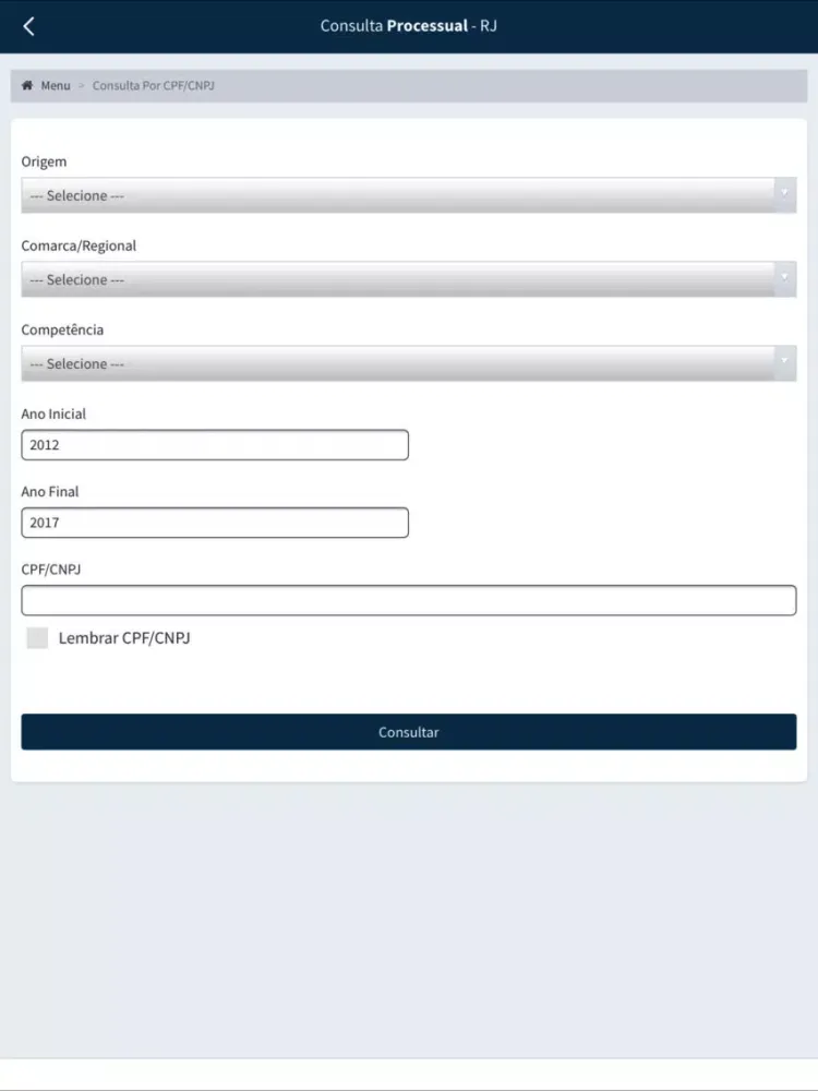 Consulta Processual RJ iPad  スクリーンショット