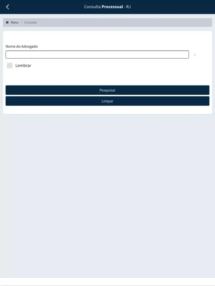 Consulta Processual RJ iPad  スクリーンショット