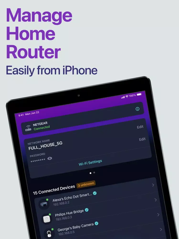 Ảnh chụp màn hình của Router Manager: Smart WiFi App iPad 