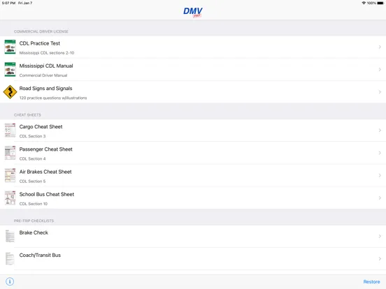 Скриншоты Mississippi CDL Test Prep iPad 