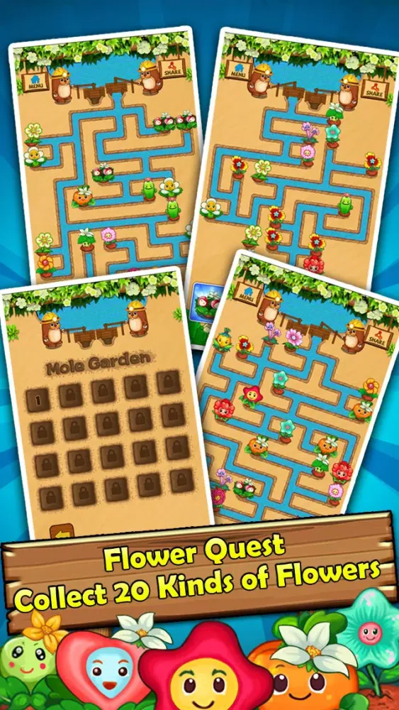 ภาพหน้าจอของ Ace Mole Garden - Flower Plumber Game