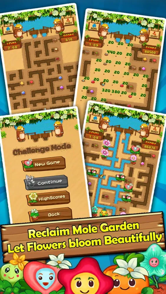 ภาพหน้าจอของ Ace Mole Garden - Flower Plumber Game