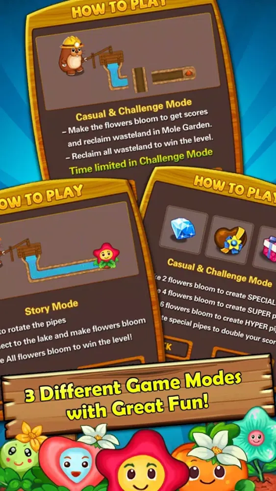 ภาพหน้าจอของ Ace Mole Garden - Flower Plumber Game