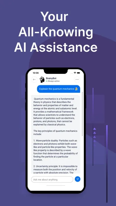 Tangkapan skrin Chatbot - BrainyBot AI chat