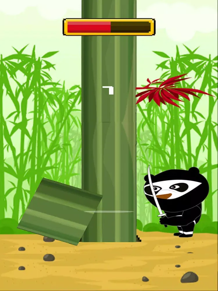 Ninja Panda Cutting - Timberman Edition Game iPad 應用截圖