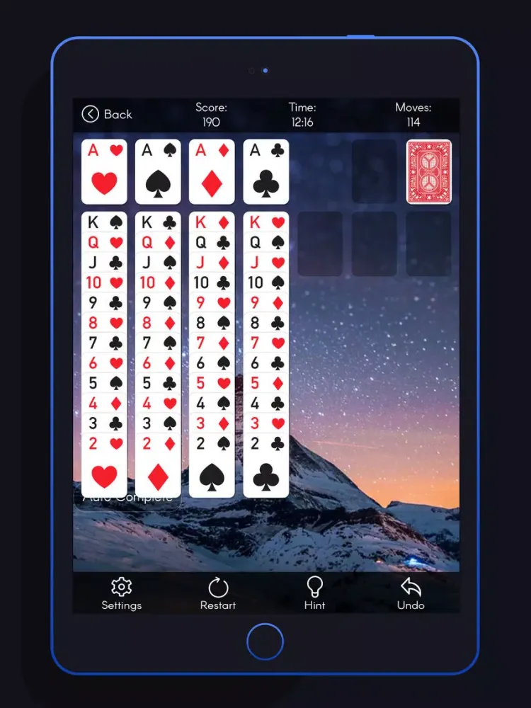 Capturas de tela do Solitaire Free - Hilow Spider Cell for Cards Poker iPad 