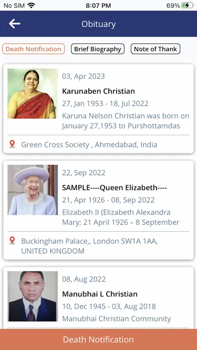 Tangkapan skrin GCC Gujarati Christian Connect