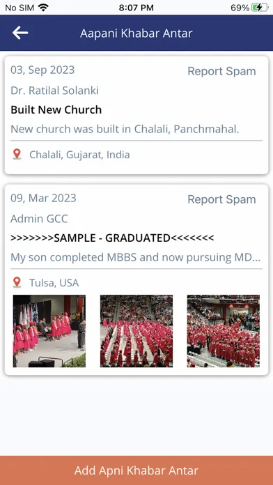 Tangkapan skrin GCC Gujarati Christian Connect