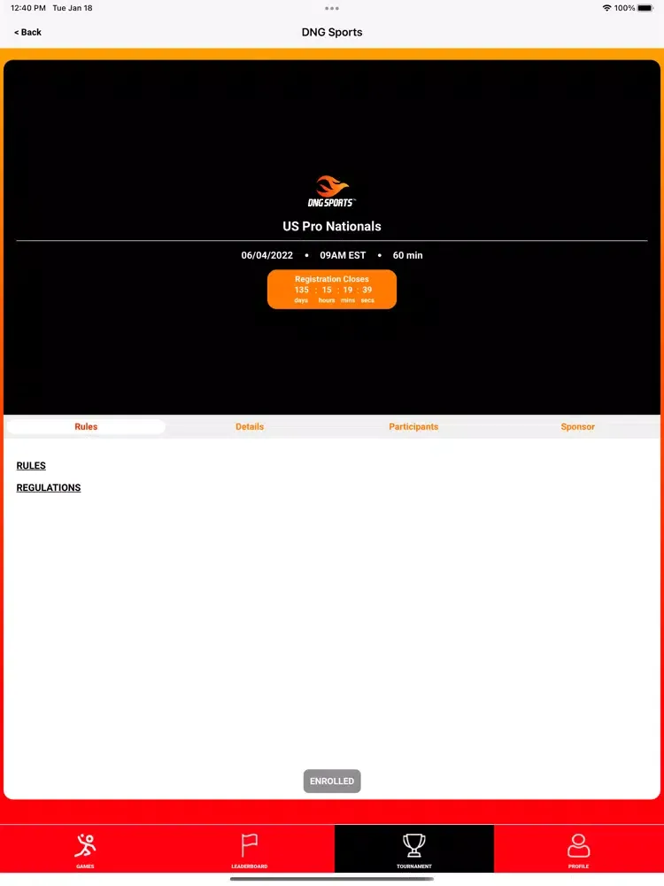 Capturas de pantalla de DNG Sports iPad 