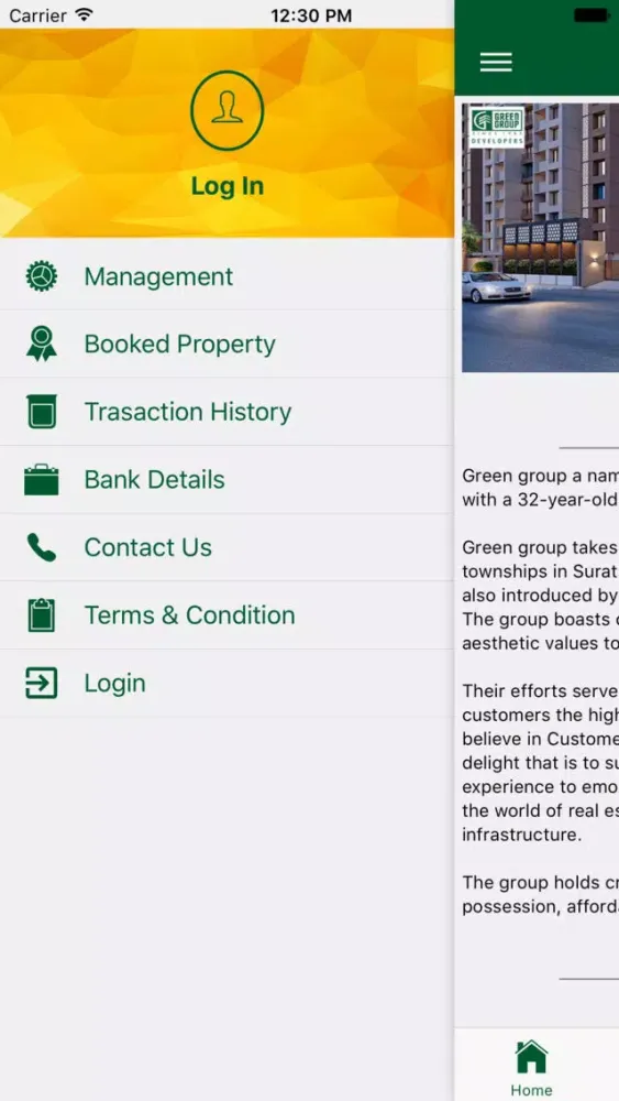 Capturas de tela do Green Group