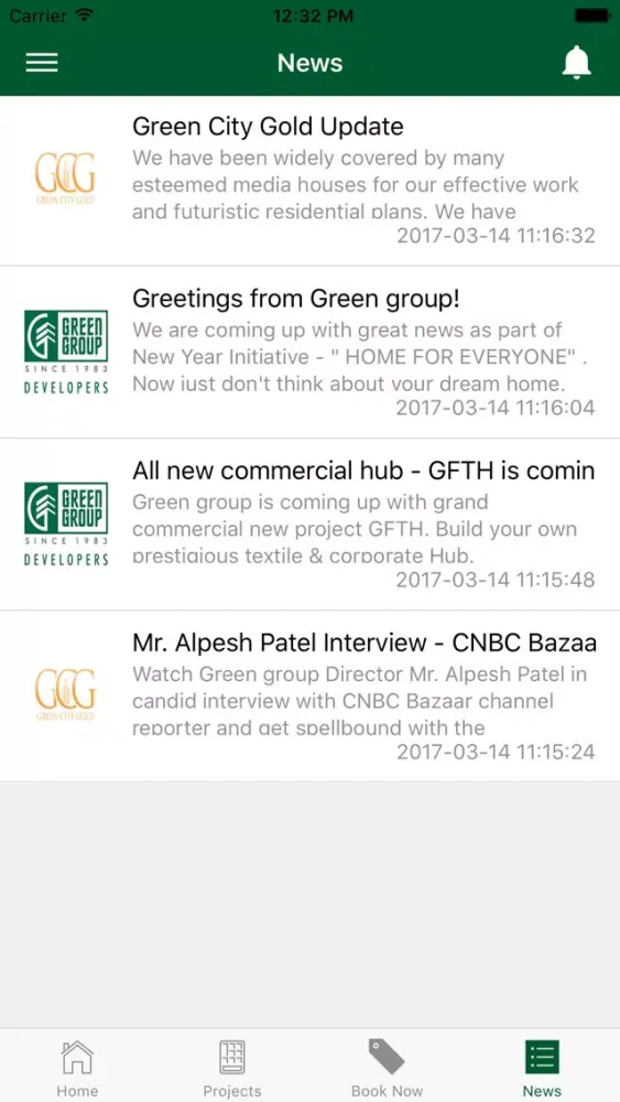 Capturas de tela do Green Group