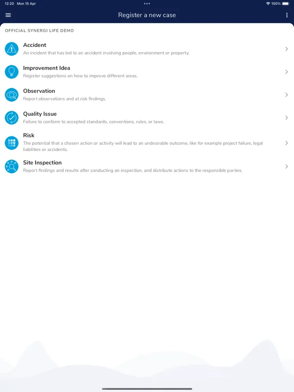Screenshot di Synergi Life Connect iPad 