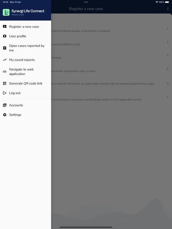 Screenshot di Synergi Life Connect iPad 