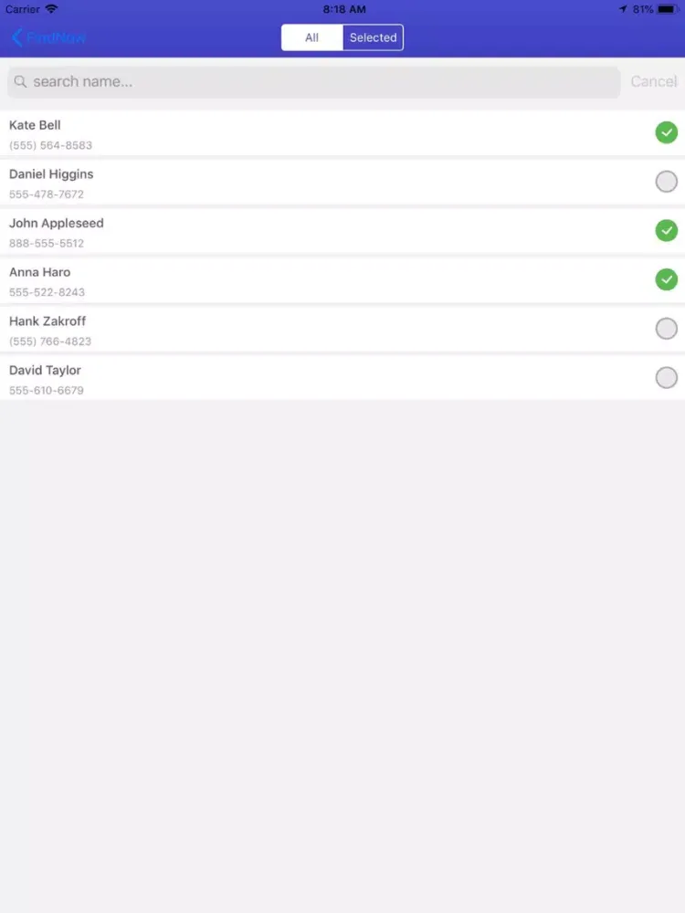 Ảnh chụp màn hình của FindNow! iPad 
