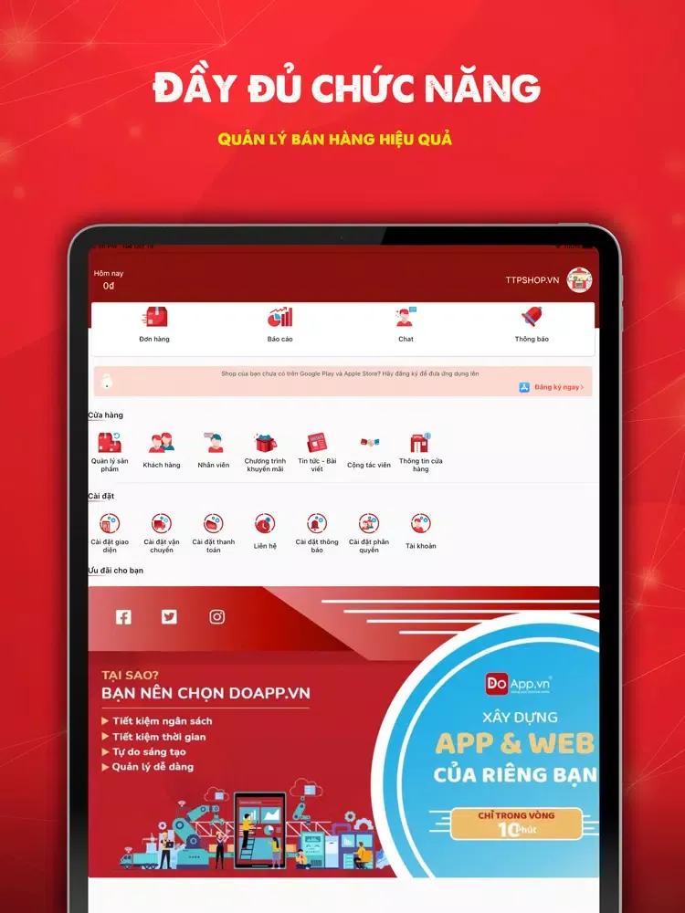 Zrzuty ekranu DoApp - Tạo App bán hàng iPad 