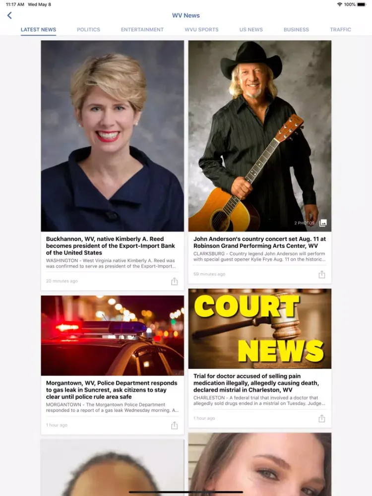Capturas de tela do WV News 24-7 iPad 