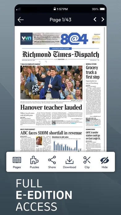 Capturas de tela do Richmond Times  Dispatch