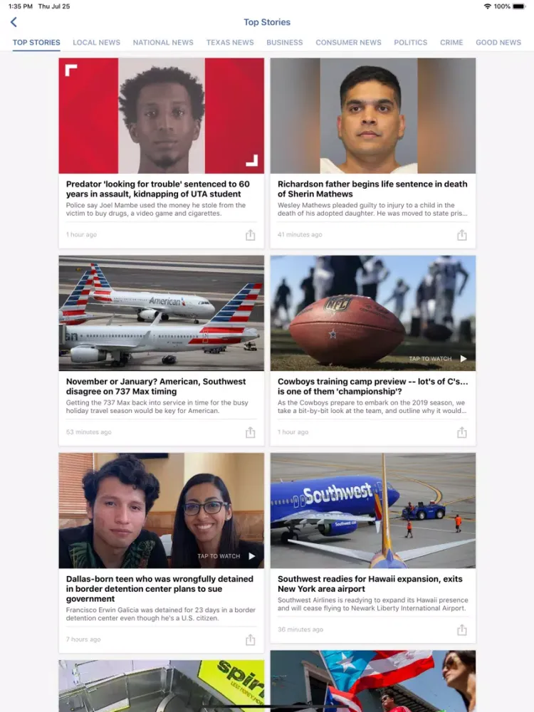 WFAA-North Texas News, Weather iPad 應用截圖